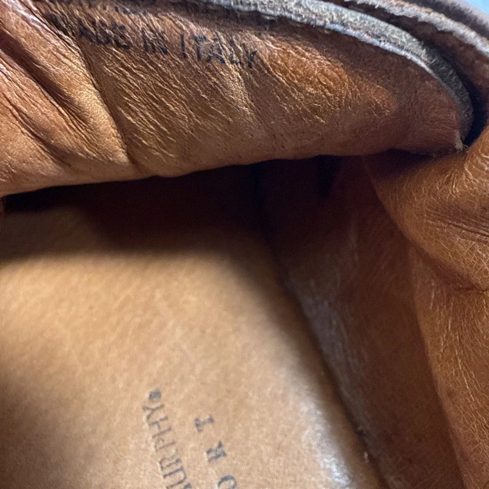 Polo Sport Ralph Lauren Brown Leather Penny Lofers Men' Size 11 Made In Italy